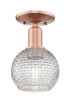 Innovations - 716-1C-AC-G122C-6CL - One Light Semi-Flush Mount - Arcadia - Antique Copper