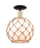 Innovations - 716-1C-BAB-G121-10RB - One Light Semi-Flush Mount - Arcadia - Black Antique Brass