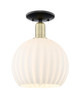 Innovations - 716-1C-BAB-G1217-10WV - One Light Semi-Flush Mount - Arcadia - Black Antique Brass