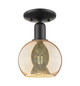 Innovations - 716-1C-BK-G128-6 - One Light Semi-Flush Mount - Arcadia - Matte Black