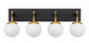 Varaluz - 352B04BLSB - Four Light Bath - Allie - Black/Satin Brass