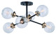 Vaxcel - C0193 - Six Light Semi Flush Mount - Orbit - Muted Brass/Oil Rubbed Bronze