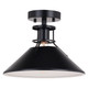 Vaxcel - C0270 - One Light Semi-Flush Mount - Canton - Black and Matte White