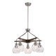 Vaxcel - H0256 - Five Light Chandelier - Avondale - Satin Nickel/Dark Sycamore