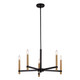 Vaxcel - H0267 - Five Light Chandelier - Damen - Matte Black and Natural Brass