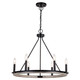 Vaxcel - H0274 - Six Light Chandelier - Russel - Matte Black/Weathered Gray