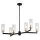Vaxcel - H0300 - Six Light Chandelier - Claremont - Matte Black and Autumn Brass