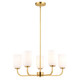 Vaxcel - H0305 - Five Light Chandelier - Shelby - Natural Brass