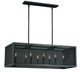 Vaxcel - P0105 - Eight Light Linear Chandelier - Wicker Park - Warm Pewter