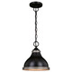 Vaxcel - P0367 - One Light Pendant - Sheffield - New Bronze and Distressed Ash with Light Silver Inner