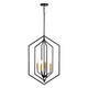 Vaxcel - P0388 - Four Light Pendant - Riley - Black/Satin Brass