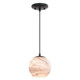 Vaxcel - P0407 - One Light Mini Pendant - Milano - Matte Black