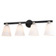 Vaxcel - W0407 - Four Light Vanity - Vermont - Matte Black/Satin Nickel
