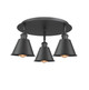 Innovations - 516-3C-BK-M8-BK - Three Light Semi-Flush Mount - Ballston - Matte Black