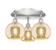 Innovations - 516-3C-SN-G128-8 - Three Light Semi-Flush Mount - Ballston - Satin Nickel