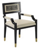 Currey and Company - 7000-0322 - Chair - Artemis Collection - Caviar Black/Brushed Brass/Milk