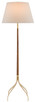 Currey and Company - 8000-0087 - One Light Floor Lamp - Circus - Natural/Brushed Brass