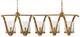 Currey and Company - 9000-0054 - Five Light Chandelier - Maximus - Washed Gold Leaf