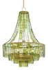 Currey and Company - 9000-0147 - Seven Light Chandelier - Vintner - Green/Contemporary Gold Leaf