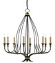 Currey and Company - 9000-0214 - Eight Light Chandelier - Folgate - French Black/Gold Leaf