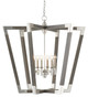 Currey and Company - 9000-0606 - Six Light Chandelier - Bastian Collection - Chateau Gray/Contemporary Silver Leaf
