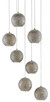 Currey and Company - 9000-0683 - Seven Light Pendant - Giro Collection - Blue/Nickel