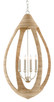 Currey and Company - 9000-0753 - Four Light Chandelier - Menorca Collection - Natural Abaca Rope/Contemporary Silver Leaf/Smokewood