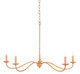 Currey and Company - 9000-0848 - Five Light Chandelier - Saxon Collection - Saddle Tan/Natural Rattan