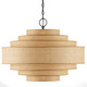 Currey and Company - 9000-0946 - Six Light Chandelier - Maura - Natural/Satin Black