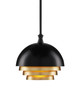 Currey and Company - 9000-0953 - One Light Pendant - Salviati Collection - Black/Gold Leaf