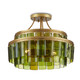 Currey and Company - 9000-0984 - Three Light Semi-Flush Mount - Vintner - Green/Contemporary Gold Leaf