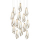 Currey and Company - 9000-1036 - 15 Light Pendant - Glace - White/Antique Brass/Silver