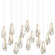 Currey and Company - 9000-1037 - 15 Light Pendant - Glace - White/Antique Brass/Silver