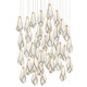 Currey and Company - 9000-1039 - 36 Light Pendant - Glace - White/Antique Brass/Silver