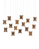 Currey and Company - 9000-1044 - 15 Light Pendant - Alsop - Brown/Black/Natural/Silver