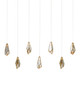 Currey and Company - 9000-1059 - Seven Light Pendant - Glace Collection - Raj Mirror/Antique Brass