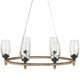 Currey and Company - 9000-1086 - Six Light Chandelier - Hightider Collection - Natural/Clear/French Black
