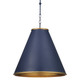 Currey and Company - 9000-1090 - One Light Pendant - Pierrepont - Hiroshi Dark Blue/Contemporary Gold Leaf/Gold