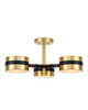 Currey and Company - 9000-1171 - Three Light Semi-Flush Mount - Heybrook - Polished Brass/Black/White