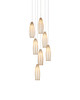 Currey and Company - 9000-1187 - Seven Light Pendant - Parish Collection - White/Antique Brass