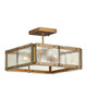 Currey and Company - 9000-1196 - Four Light Semi-Flush Mount - Countervail - Clear/Antique Brass
