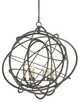 Currey and Company - 9488 - Six Light Chandelier - Genesis - Black Iron