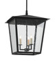 Currey and Company - 9500-0002 - Three Light Outdoor Lantern - Bening - Midnight Black/Clear Seeded
