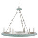 Currey and Company - 9870 - Six Light Chandelier - Tidewater - Seaglass/Silver Granello