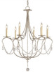Currey and Company - 9890 - Six Light Chandelier - Crystal Lights Collection - Silver Leaf Currey and Company - 9890 - Six Light Chandelier - Crystal Lights Collection - Silver Leaf