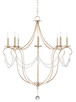 Currey and Company - 9891 - Eight Light Chandelier - Crystal Lights - Silver Leaf/Clear