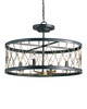 Currey and Company - 9902 - Four Light Pendant - Crisscross - French Black/Pyrite Bronze