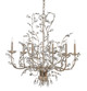 Currey and Company - 9973 - Six Light Chandelier - Crystal Bud - Silver Granello