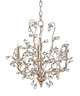 Currey and Company - 9974 - Three Light Chandelier - Crystal Bud - Silver Granello