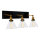 CWI Lighting - 9735W24-3-101 - Three Light Wall Sconce - Eustis - Black & Gold Brass